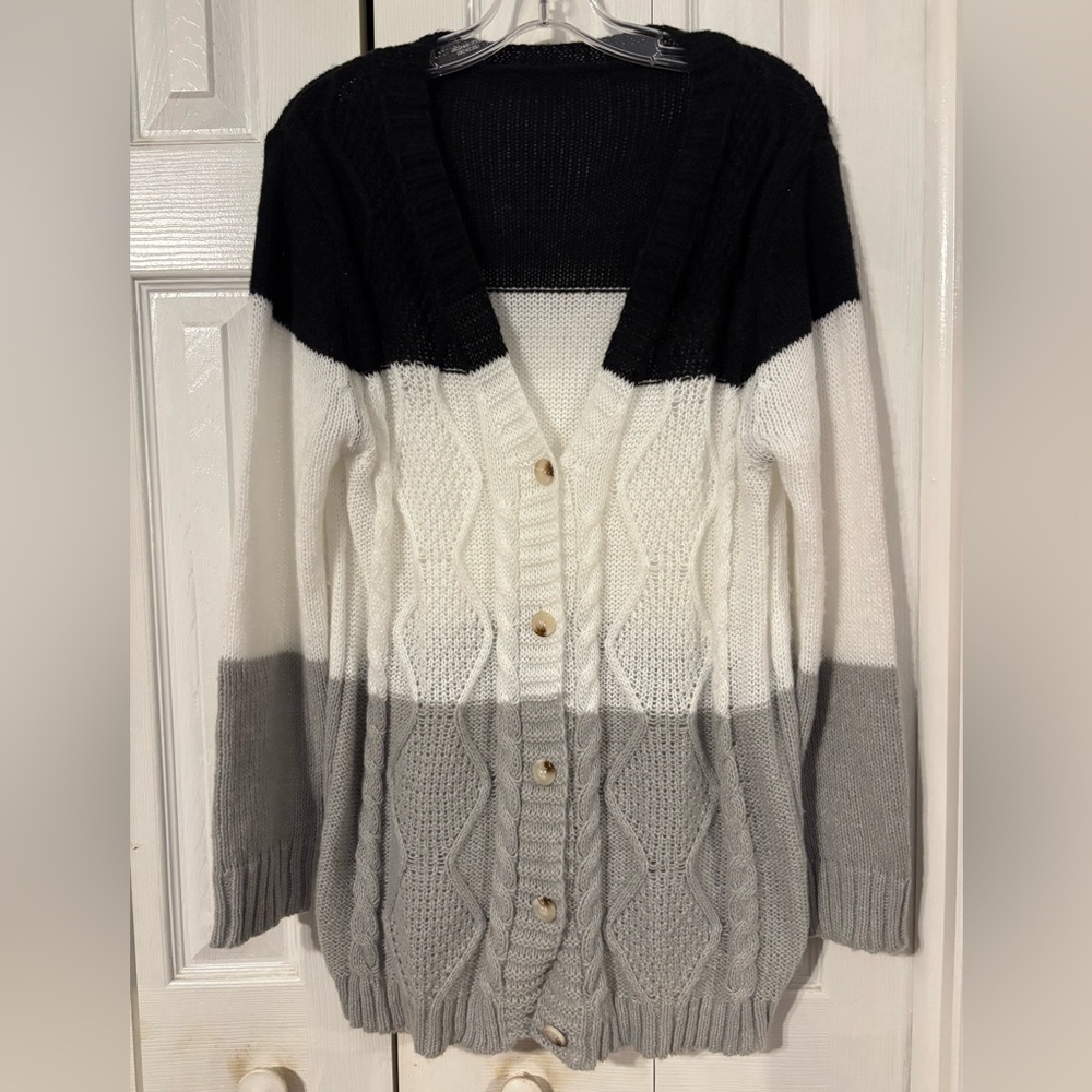 Black, White, and Gray Women's Sweater